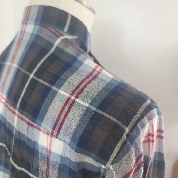 MADEWELL WHEATON PLAID POPOVER RED/WHITE/BLACK WOMEN'S SHIRT SIZE SMALL - Picture 16 of 16